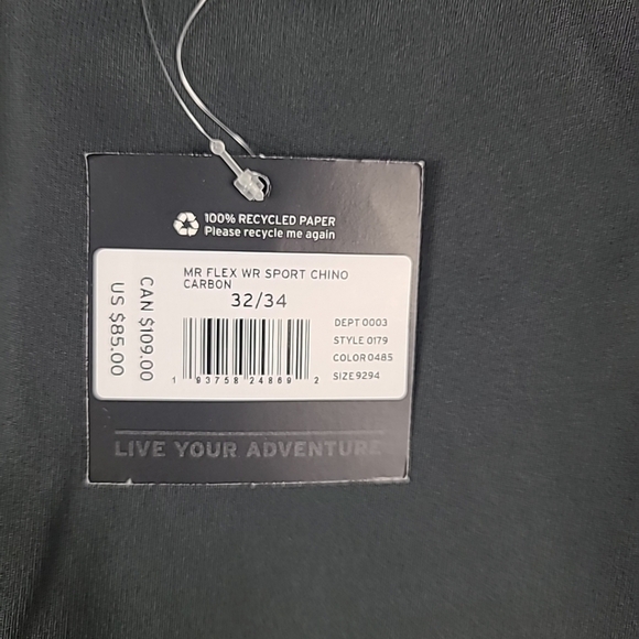 NEW Eddie BauerMen's 32 x 34 Flex Wrinkle-Resistant Sport Chinos Carbon Gray $85 - Picture 3 of 9